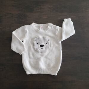 Seed Baby Ivory Bear Sweater Size 6-12m NZ Brand
